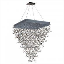  W83239C28 - Icicle Collection 8 Light Chrome Finish and Clear Crystal Square Chandelier 28" L x  28" W x