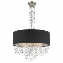  W83281MN24 - Catena 9-Light Matte Nickel Finish with Black Linen drum Shade Pendant 24 in. x 40 in. H Large