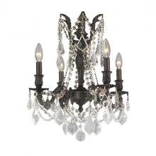  W83303F17-CL - Windsor 4-Light dark Bronze Finish and Clear Crystal Chandelier 17 in. Dia x 21 in. H Medium