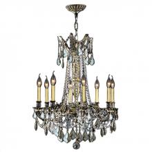  W83306BP24-GT - Windsor 8-Light Antique Bronze Finish and Golden Teak Crystal Chandelier 24 in. Dia x 30 in. H Large