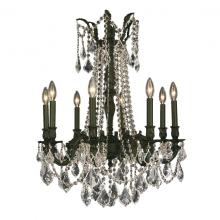  W83306F24-CL - Windsor 8-Light dark Bronze Finish and Clear Crystal Chandelier 24 in. Dia x 30 in. H Large