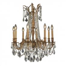  W83306FG24-CL - Windsor 8-Light French Gold Finish and Clear Crystal Chandelier 24 in. Dia x 30 in. H Large