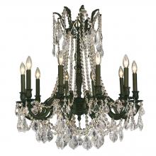  W83308F28-CL - Windsor 10-Light dark Bronze Finish and Clear Crystal Chandelier 28 in. Dia x 31 in. H Large