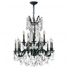  W83310F28-CL - Windsor 15-Light dark Bronze Finish and Clear Crystal Chandelier 28 in. Dia x 36 in. H Two 2 Tier La