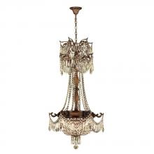  W83355B20-GT - Winchester 3-Light Antique Bronze Finish and Golden Teak Crystal Chandelier 20 in. Dia x 34 in. H Me