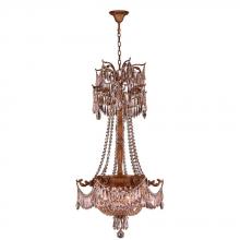  W83355FG20-CL - Winchester 3-Light French Gold Finish and Clear Crystal Chandelier 20 in. Dia x 34 in. H Medium