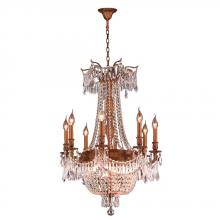  W83356FG24-GT - Winchester 12-Light French Gold Finish with Golden Teak Crystal Chandelier 24 in. Dia x 31 in. H Lar