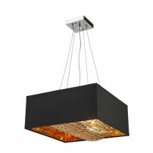  W83400MG16 - Ritz 5-Light Matte Gold finish with Black Shade Square Pendant Light 16 in. L x 16 in. W x 8 in. H S