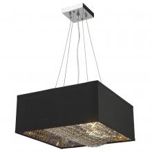  W83400MS16 - Ritz 5-Light Matte Silver finish with Black Shade Square Pendant Light 16 in. L x 16 in. W x 8 in. H