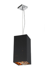  W83402MG8 - Ritz 1-Light Matte Gold finish with Black Shade Mini Square Pendant Light 8 in. L x 8 in. W x 16 in.