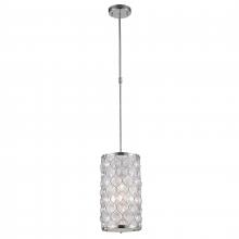  W83412C8-CL - Paris 1-Light Chrome Finish with Clear Crystal Mini Pendant Light 8 in. Dia x 15 in. H