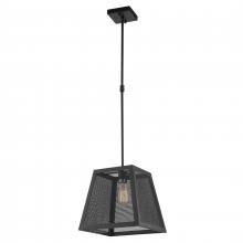  W83423MB12 - Nautilus 1-Light Matte Black Finish Mesh Trapezoid Shade Pendant Light 12 in. W x 12 in. L Small