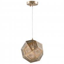  W83427CG10 - Geometrics 1-Light Champagne Gold Finish Finish Stainless Steel Pendant Light 10 in. Dia x 10 in. H