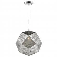  W83428C12 - Geometrics 1-Light Chrome Finish Finish Stainless Steel Pendant Light 12 in. Dia x 12 in. H Small