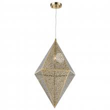  W83431CG14 - Geometrics 1-Light Champagne Gold Finish Finish Stainless Steel Pendant Light 14 in. Dia x 22 in. H