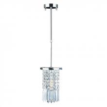  W83531C6-CL - Torrent 1-Light Chrome Finish and Clear Crystal Round Pendant 6 in. Dia x 10 in. H Mini