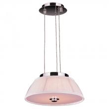  W83953C12-WH - Alice Collection 5 Light LED Chrome Finish with White String Empire Shade Pendant 12" D x 4"