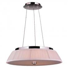  W83953C20-WH - Alice Collection 9 Light LED Chrome Finish with White String Empire Shade Pendant 20" D x 4"