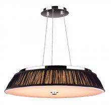  W83953C24-BK - Alice Collection 12 Light LED Chrome Finish with Black String Empire Shade Pendant 24" D x 4"