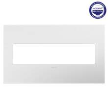  AWP4GWHW4 - adorne® Gloss White-on-White Four-Gang Screwless Wall Plate with Microban®