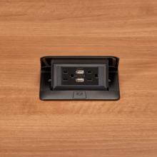  DQFP15UBK - Cord Ended Dequorum™ Single Flip Up Unit with USB