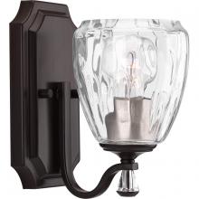  P300116-020 - Anjoux Collection One-Light Antique Bronze Clear Water Glass Luxe Bath Vanity Light