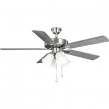  P250077-009-WB - AirPro 52 in. Brushed Nickel 5-Blade AC Motor Ceiling Fan with LED Light