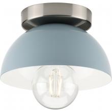  P350217-164 - Eva Collection One-Light Coastal Blue Mid-Century Modern Flush Mount Light