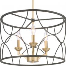  P400177-031 - Landree Collection Three-Light Matte Black Luxe Chandelier Light