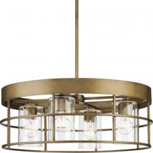  P400311-196 - Burgess Collection Four-Light Aged Bronze Modern Farmhouse Chandelier