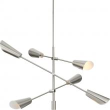  P400380-009 - Cornett Collection Six-Light Brushed Nickel Contemporary Chandelier