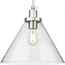  P500384-009 - Hinton Collection One-Light Brushed Nickel Modern Farmhouse Pendant