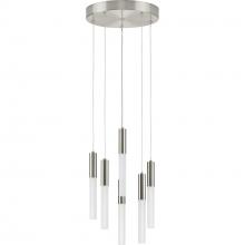  P500322-009-30 - Kylo LED Collection Six-Light Brushed Nickel Modern Style Hanging Pendant Light