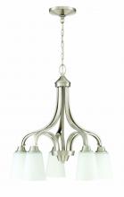  41915-BNK - Grace 5 Light Down Chandelier in Brushed Polished Nickel