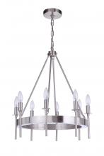  54328-BNK - Larrson 8 Light Chandelier in Brushed Polished Nickel