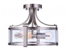  55353-BNK - Elliot 3 Light Semi Flush in Brushed Polished Nickel