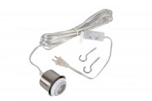  SW1001-BNK - Swag Hardware Kit 15' Silver Cord w/Socket in Brushed Polished Nickel