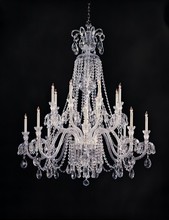 Traditional Crystal 25 Light Hand Cut Crystal Polished Brass