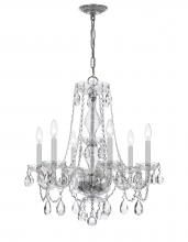  5086-CH-CL-I - Traditional Crystal 6 Light Clear Italian Crystal Polished Chrome Chandelier