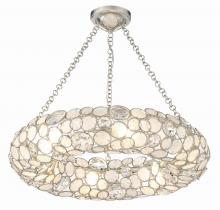  525-SA - Palla 6 Light Antique Silver Chandelier