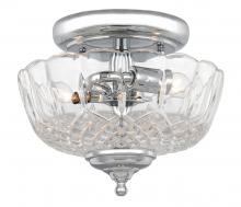  55-SF-CH - Crystorama 2 Light Polished Chrome Crystal Semi Flush Mount