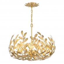  566-GA - Broche 5 Light Antique Gold Chandelier