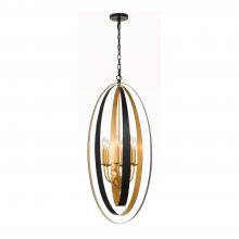  597-EB-GA - Luna 6 Light English Bronze + Antique Gold Mini Chandelier