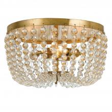  600-GA - Rylee 3 Light Antique Gold Flush Mount