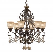  7516-BU-GT-MWP - Norwalk 6 Light Golden Teak Hand Cut Crystal Bronze Umber Chandelier