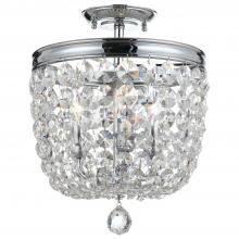  783-CH-CL-MWP - Archer 3 Light Hand Cut Crystal Polished Chrome Semi Flush Mount