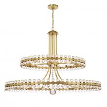  CLO-8890-AG - Clover 24 Light Aged Brass Two-tier Chandelier