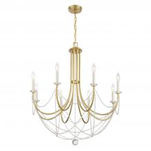  DEL-90808-AG - Delilah 8 Light Aged Brass Chandelier