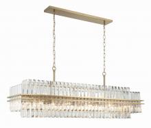  HAY-1417-AG - Hayes 16 Light Aged Brass Linear Chandelier