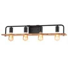  ECO-8394-WOOD-MBLK - Loft 4-Light Bath Bar